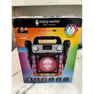 The Singing Machine SML654BK Groove Mini Karaoke with Mic - Black